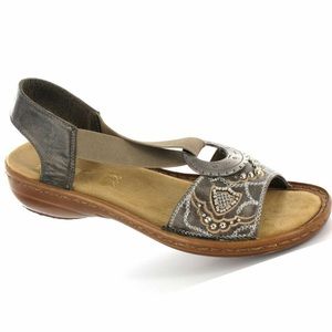 Rieker Regina brown boho sandals sz 39‎